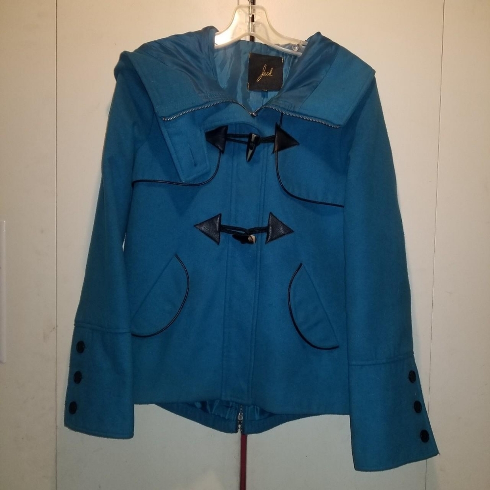 jack. Medium Hooded Peacoat with Toggle Buttons